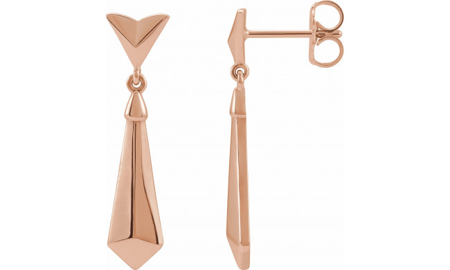 14K Rose Geometric Dangle Earrings - 8714960002P