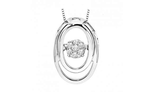 Gems One Silver (SLV 995) Diamond Rhythm Of Love Neckwear Pendant  - 1/10 ctw - ROL1078-SSWD