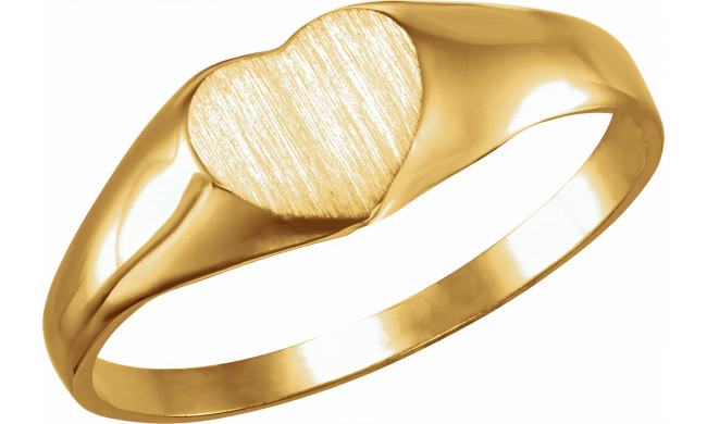 14K Yellow 6x6 mm Youth Heart Signet Ring - 19308100P