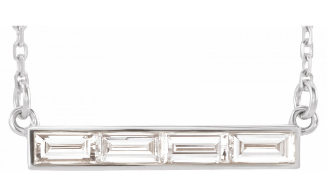 14K White 1/2 CTW Diamond Bar 17 Necklace - 863616004P