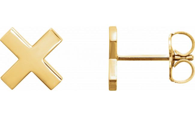 14K Yellow 7.9 mm X Earrings - 862576007P