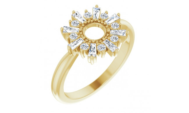 14K Yellow 3/8 CTW Diamond Circle Ring - 123751601P