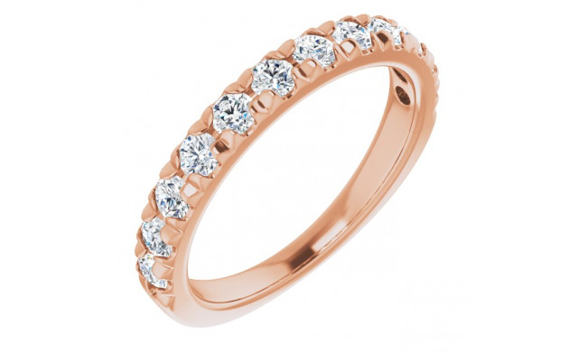 14K Rose 3/4 CTW Diamond French-Set Anniversary Band - 1238836014P