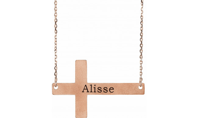 14K Rose Sideways Cross 16-18 Necklace - 86570106P