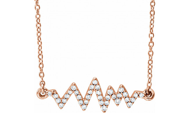 14K Rose 1/6 CTW Diamond Heartbeat 16-18 Necklace - 65214660002P