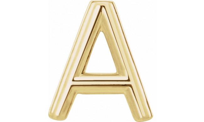 14K Yellow Single Initial A Earring - 86800102P