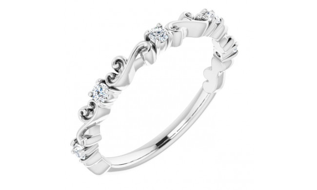 14K White 1/6 CTW Diamond Sculptural-Inspired Anniversary Band - 123423600P