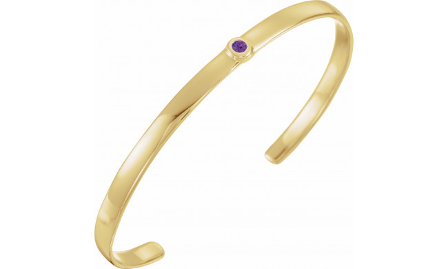 14K Yellow Amethyst Cuff 6 Bracelet - BRC76460012P