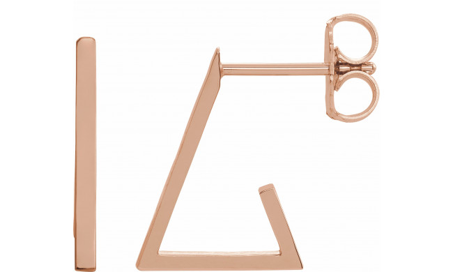 14K Rose Triangle Hoop Earrings - 86988602P