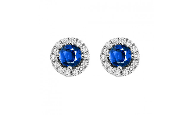 Gems One 14Kt White Gold Diamond (1/8Ctw) & Sapphire (1/3 Ctw) Earring - NE331-4WCS