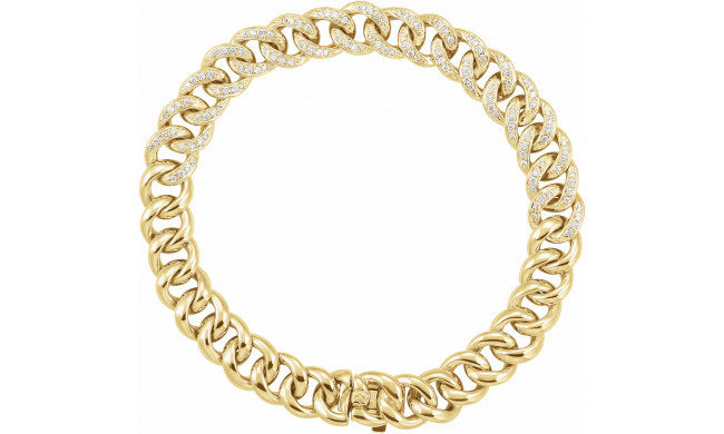 14K Yellow 3/4 CTW Diamond Curb 7 Bracelet - BRC822600P