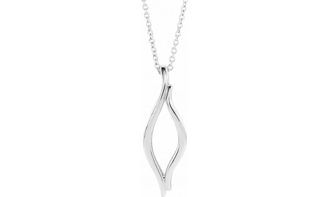 14K White Freeform 16-18 Necklace - 86741600P