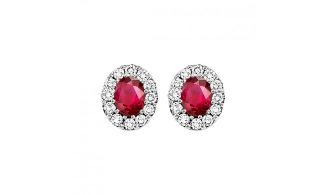 Gems One 14Kt White Gold Diamond (1/5Ctw) & Ruby (1 1/3 Ctw) Earring - HDER021-4WCR