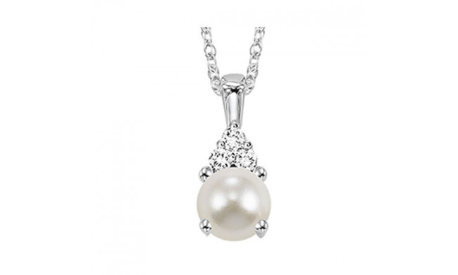 Gems One 10Kt White Gold Diamond (1/50Ctw) & Pearl (3/8 Ctw) Pendant - FP4024-1WDP