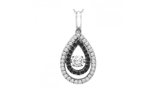 Gems One 14KT White Gold & Diamond Rhythm Of Love Neckwear Pendant  - 3/8 ctw - ROL1017-4WCBLK