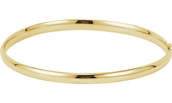 14K Yellow 4 mm Hinged Bangle Bracelet - BRC180239014P