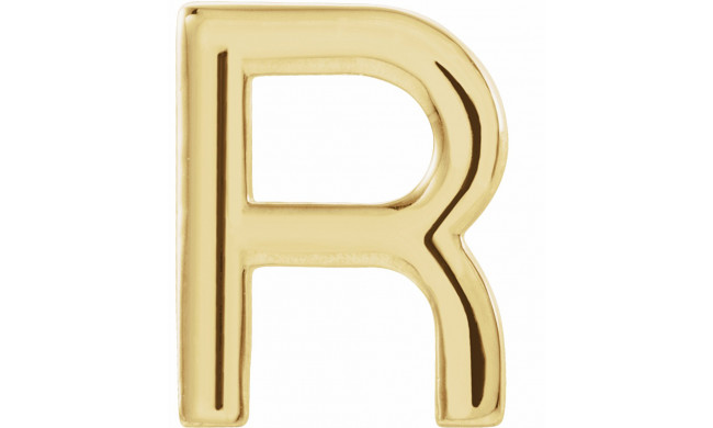 14K Yellow Single Initial R Earring - 86800204P