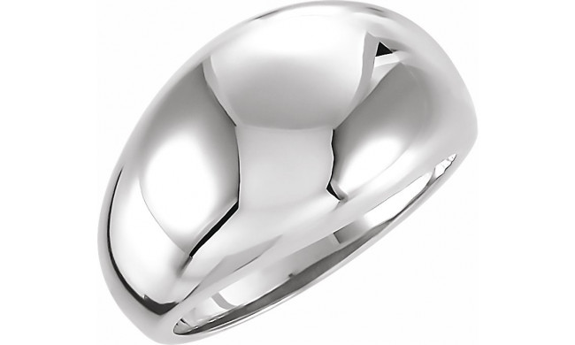 14K White 12 mm Dome Ring - 50199247738P