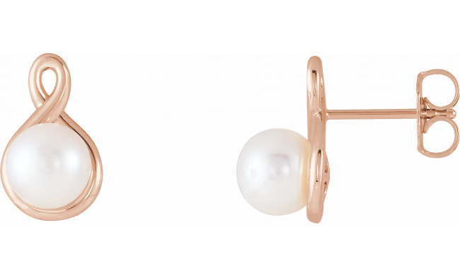 14K Rose Pearl Earrings - 86726602P