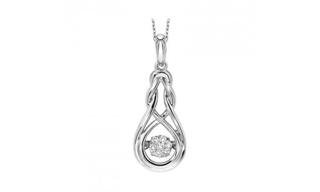 Gems One Silver (SLV 995) & Diamonds Stunning Neckwear Pendant - 1/10 ctw - ROL1019-SSBL