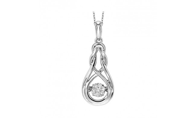 Gems One Silver (SLV 995) & Diamonds Stunning Neckwear Pendant - 1/10 ctw - ROL1019-SSBL