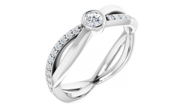14K White 3.4 mm Round 1/3 CTW Diamond Infinity-Inspired Ring - 122897600P