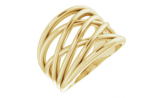 14K Yellow Criss-Cross Ring - 51884102P