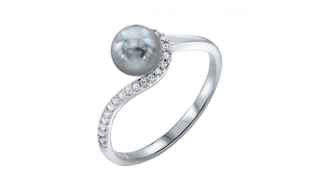 Gems One Silver Cubic Zirconia & Pearl (1 Ctw) Ring - RG10245-SSW