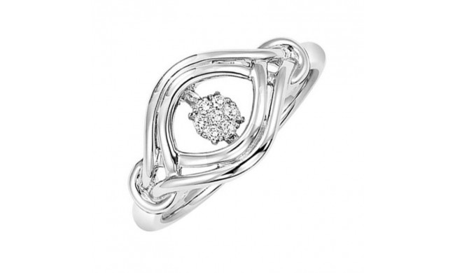 Gems One Silver (SLV 995) Diamond Rhythm Of Love Fashion Ring  - 1/10 ctw - ROL1175-SSWD