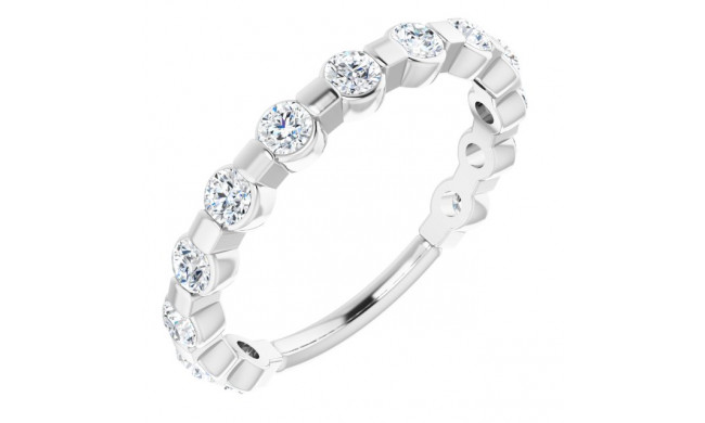 14K White 1/2 CTW Diamond Anniversary Band - 123208605P