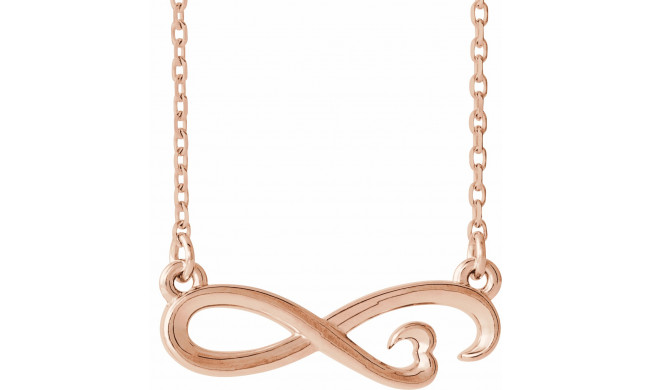 14K Rose Infinity-Inspired Heart 16-18 Necklace - 86673602P