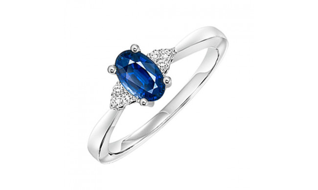 Gems One 10Kt White Gold Diamond (1/20Ctw) & Sapphire (1/2 Ctw) Ring - FR4027-1WDS