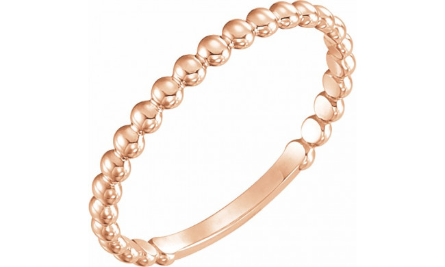 14K Rose 2 mm Stackable Bead Ring - 516081003P