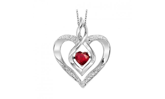 Gems One Silver Diamond (1/50 Ctw) & Created-Garnet (1/3 Ctw) Pendant - ROL1165G