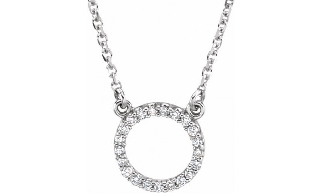 14K White 1/10 CTW Diamond Circle 16 Necklace - 66417100001P