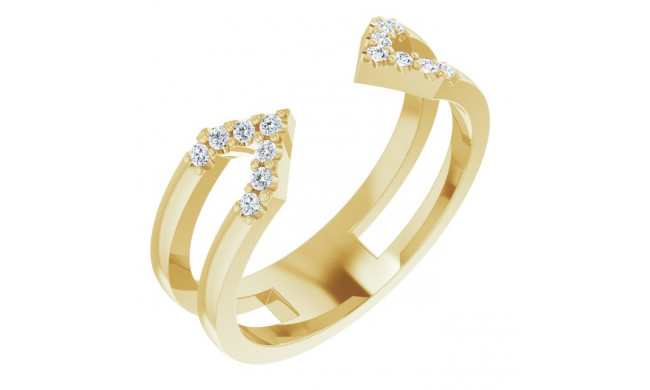 14K Yellow 1/8 CTW Diamond Geometric Ring - 122922601P