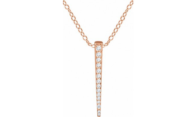 14K Rose 1/4 CTW Diamond Graduated Bar 16-18 Necklace - 65221760002P