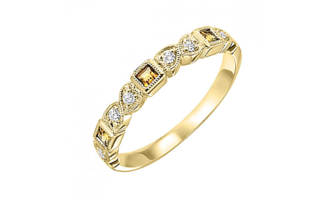Gems One 10Kt Yellow Gold Diamond (1/10Ctw) & Citrine (1/6 Ctw) Ring - FR1210-1YD