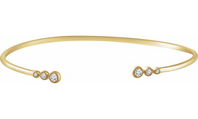 14K Yellow 1/4 CTW Diamond Cuff 7 Bracelet - 65304360000P