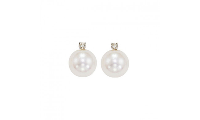 Gems One 14Kt White Gold Diamond (1/20Ctw) & Pearl (1 Ctw) Earring - PSD7.5AAA-4W
