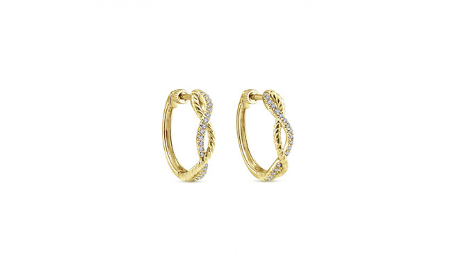 Gabriel & Co. 14k Yellow Gold Hampton Diamond Huggie Earrings - EG13062Y45JJ