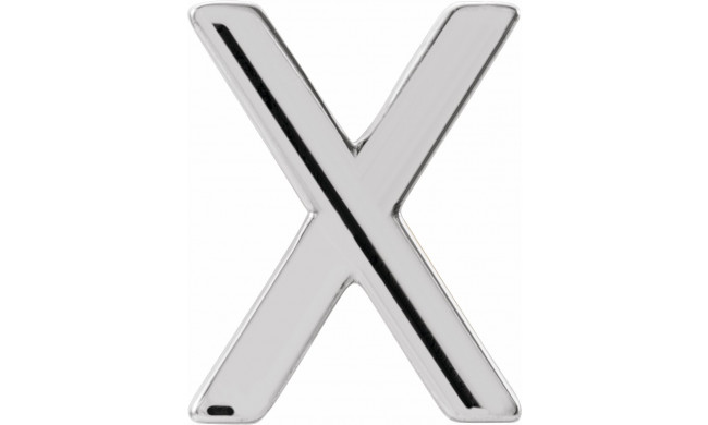 14K White Single Initial X Earring - 86800239P