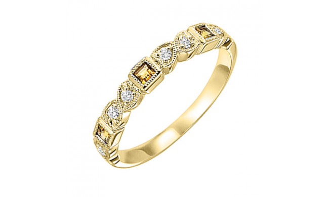 Gems One 14Kt Yellow Gold Diamond (1/10Ctw) & Citrine (1/6 Ctw) Ring - FR1234-4YD