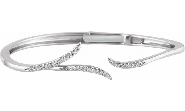 14K White 1/4 CTW Diamond Hinged 7 Bracelet - 65290560001P