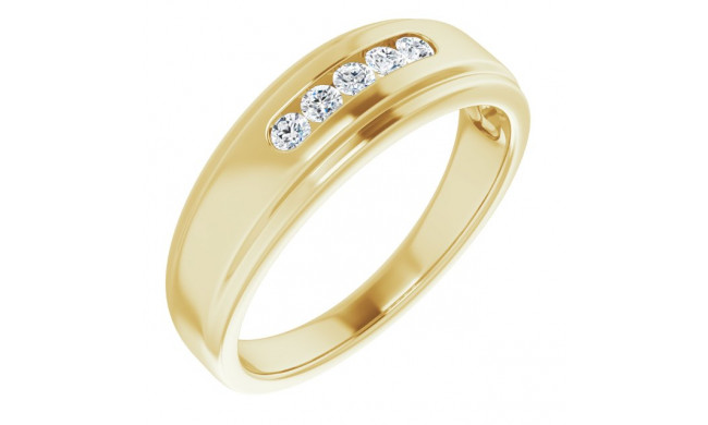 14K Yellow 1/4 CTW Diamond 5-Stone Band - 122788605P