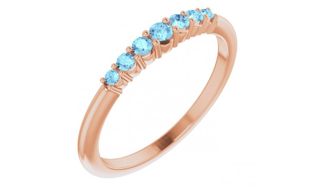 14K Rose Aquamarine Stackable Ring - 72022625P