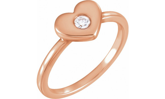 14K Rose .03 CTW Diamond Heart Ring - 122822602P