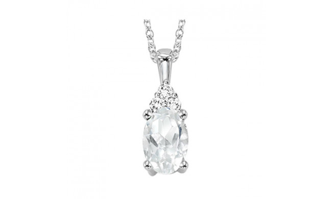 Gems One 10Kt White Gold Diamond (1/50Ctw) & White Topaz (1/2 Ctw) Pendant - FP4022-1WDWT