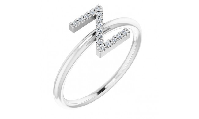 14K White .06 CTW Diamond Initial Z Ring - 1238346125P