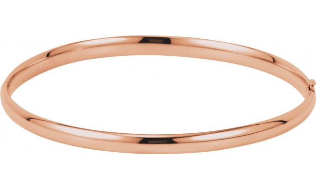 14K Rose 4 mm Hinged Bangle Bracelet - BRC180239015P